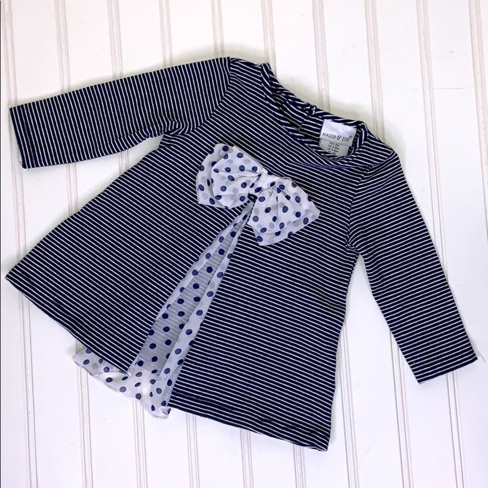 Maggie & Zoe Pinstriped Long Sleeve Knit Dress Size 6M